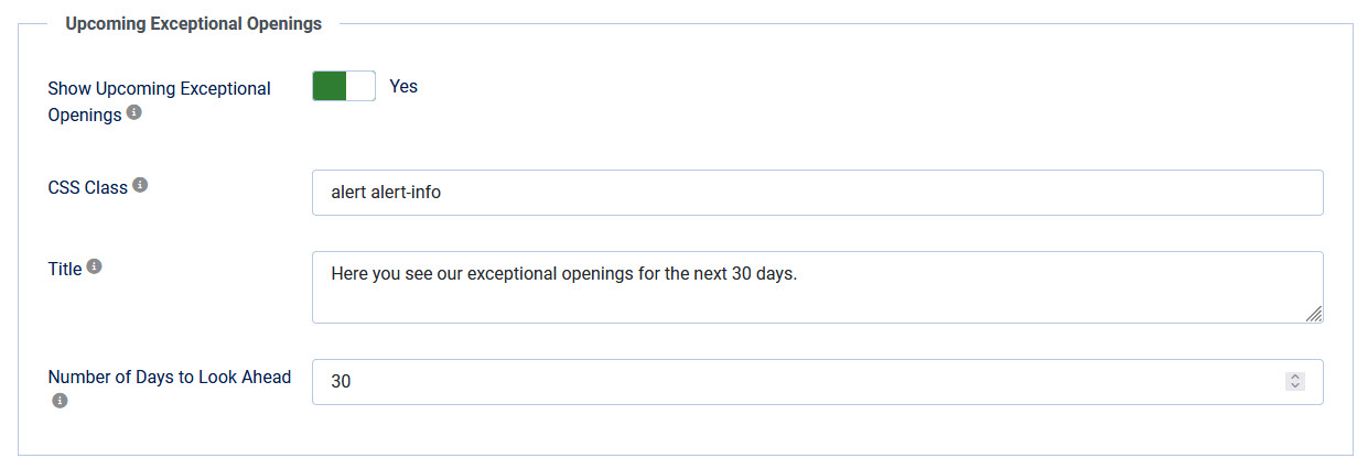 upcoming settings