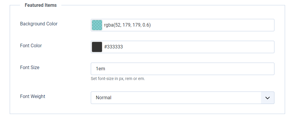 pricelist display options