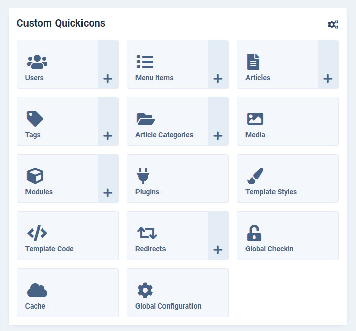 Default Quick icons Preview