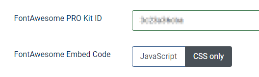 FontAwesome pro settings